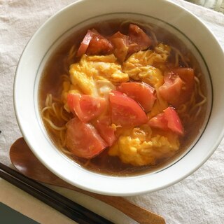 ササッとトマト玉子焼き醤油ラーメン♡